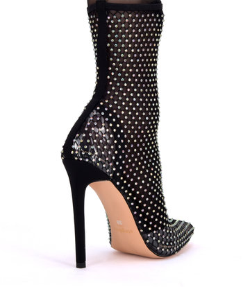 Stephane Vegan JINX glitter ankle boots transparent
