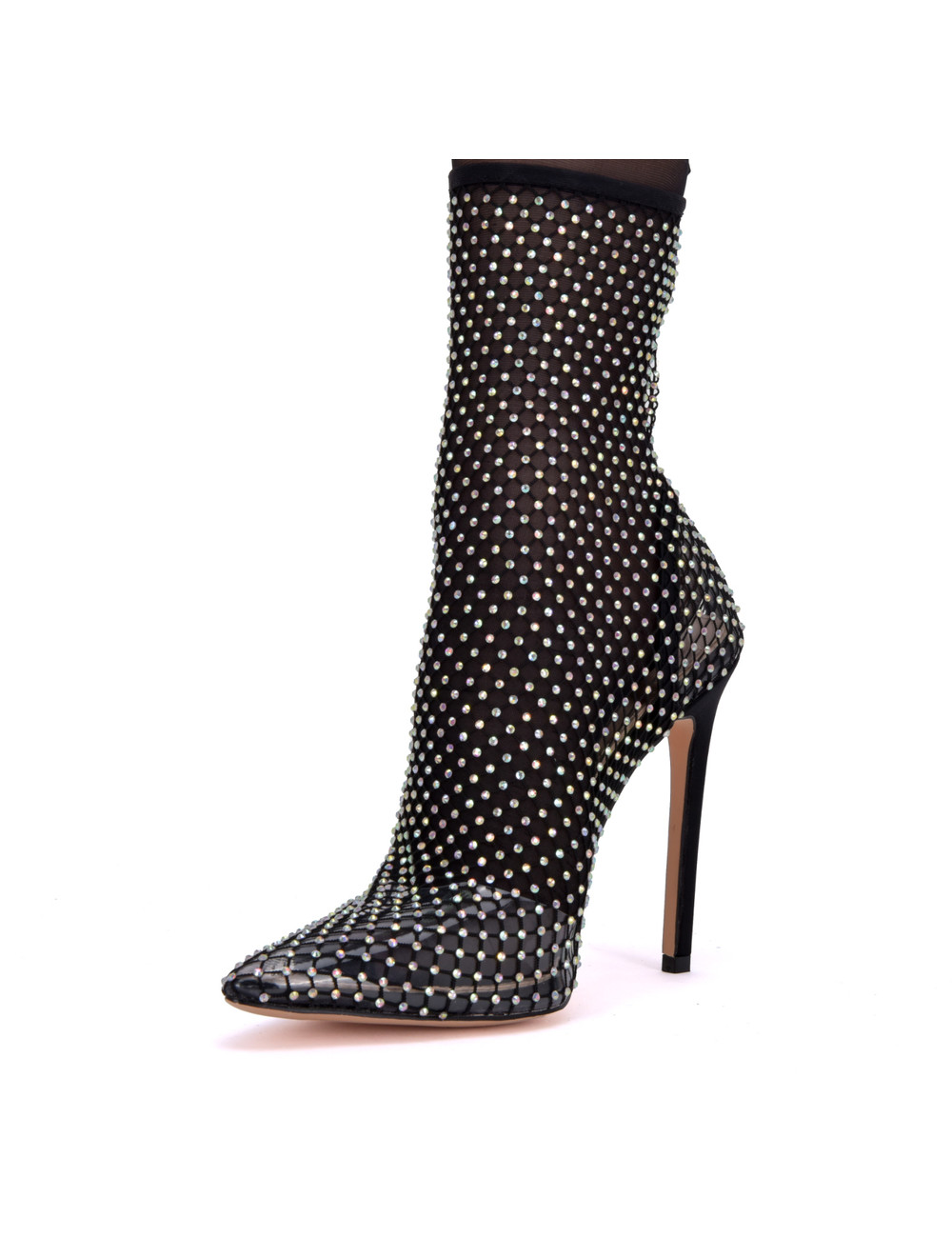 Stephan Vegan STEPHAN JINX GLITZER STIEFELETTEN TRANSPARANT