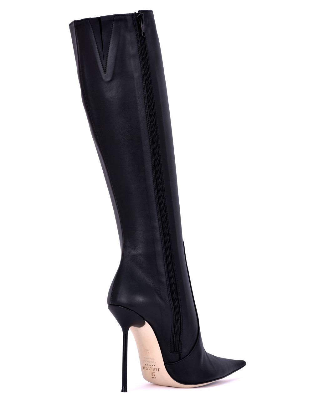 Sanctum ELEKTRA EXTREME POINTY KNEE BOOTS BLACK NAPPA