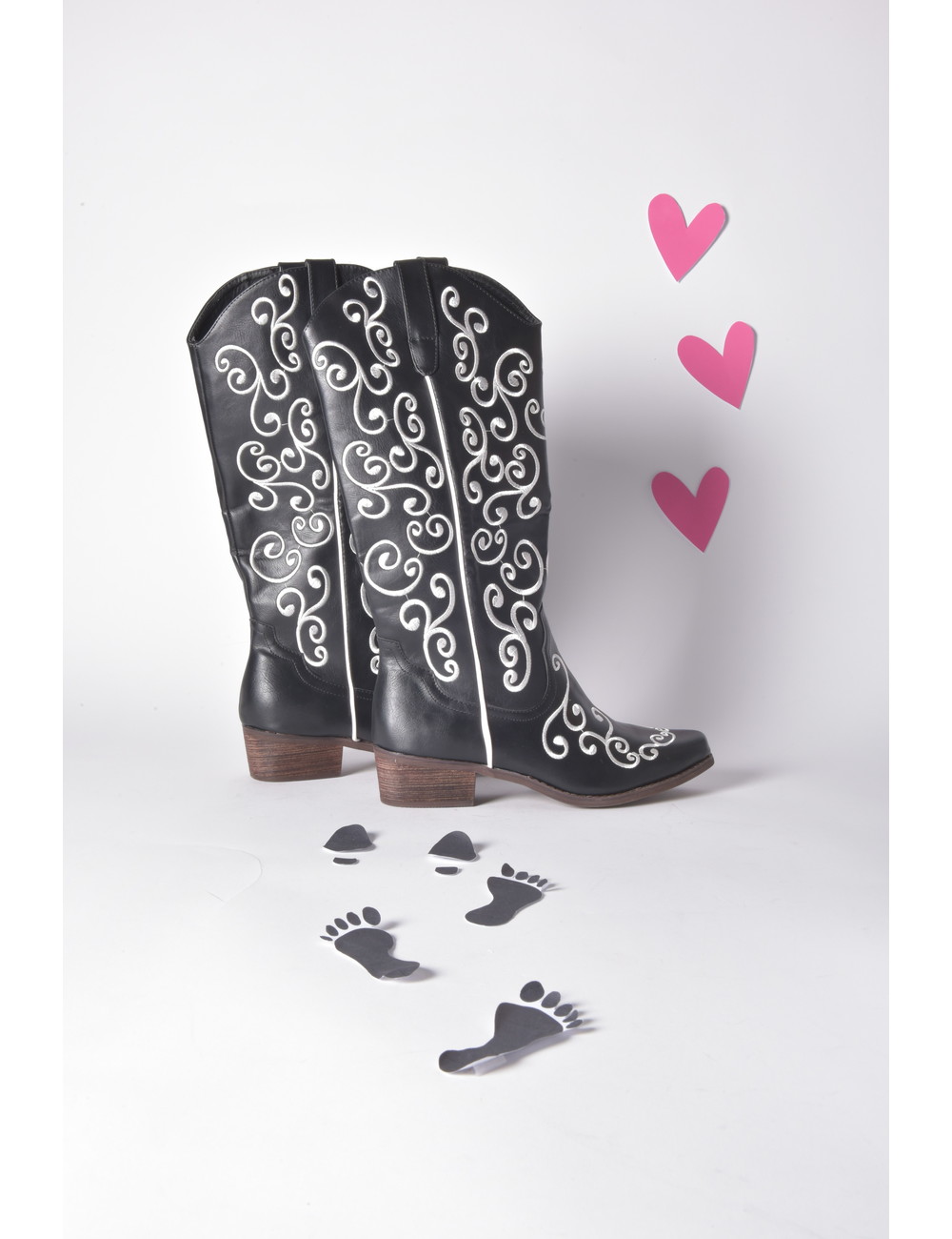 Sanctum Cesario Conti cowboy boots black/white