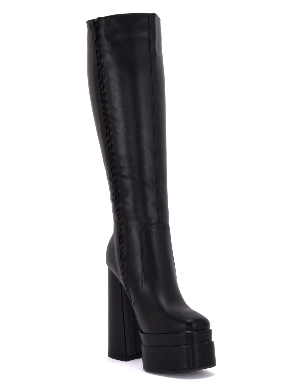 Stephan Vegan Severine platform chunky knee boots black