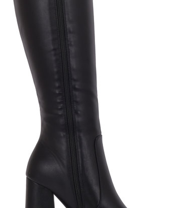 Stephan Vegan STEPHAN SEVERINE PLATFORM KNEE BOOTS | BLACK MATTE