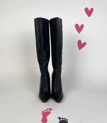 Shoebidoo Vegan Black matte knee boots