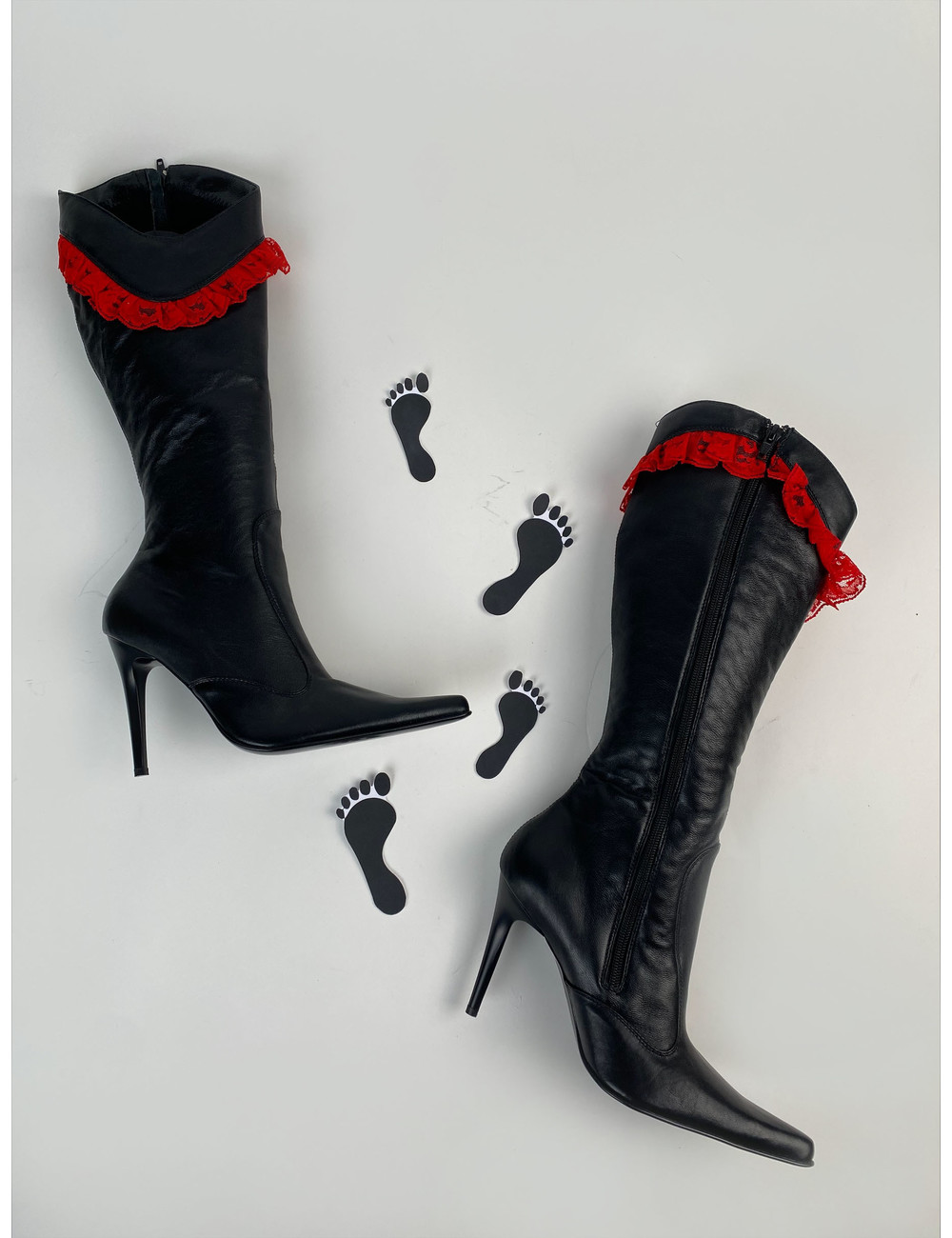 Ledapol Ledapol Calf Boots Red lace leather