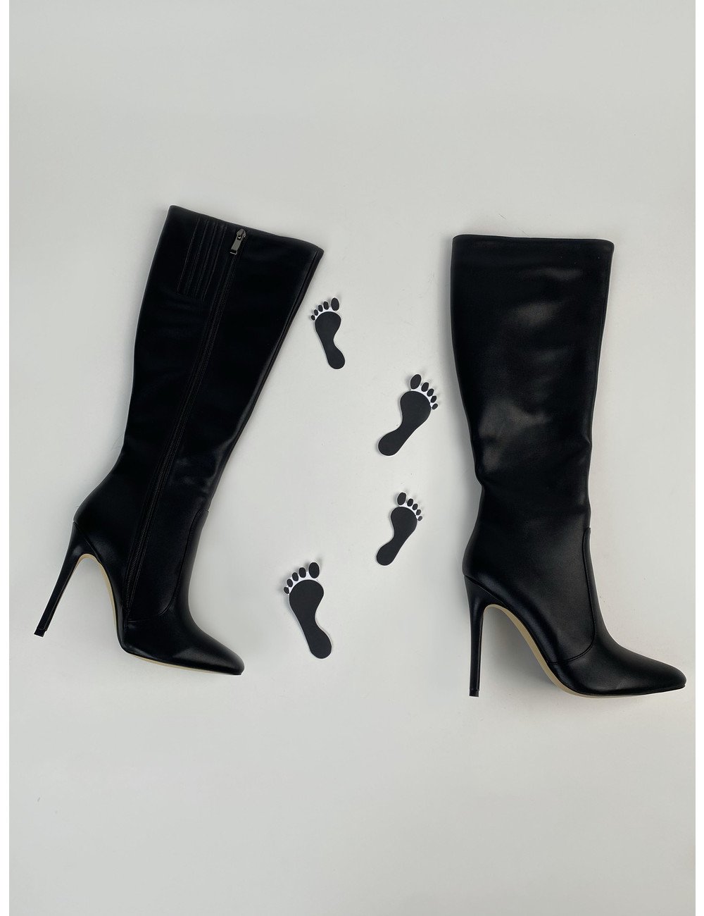 Shoebidoo Vegan Black matte knee boots