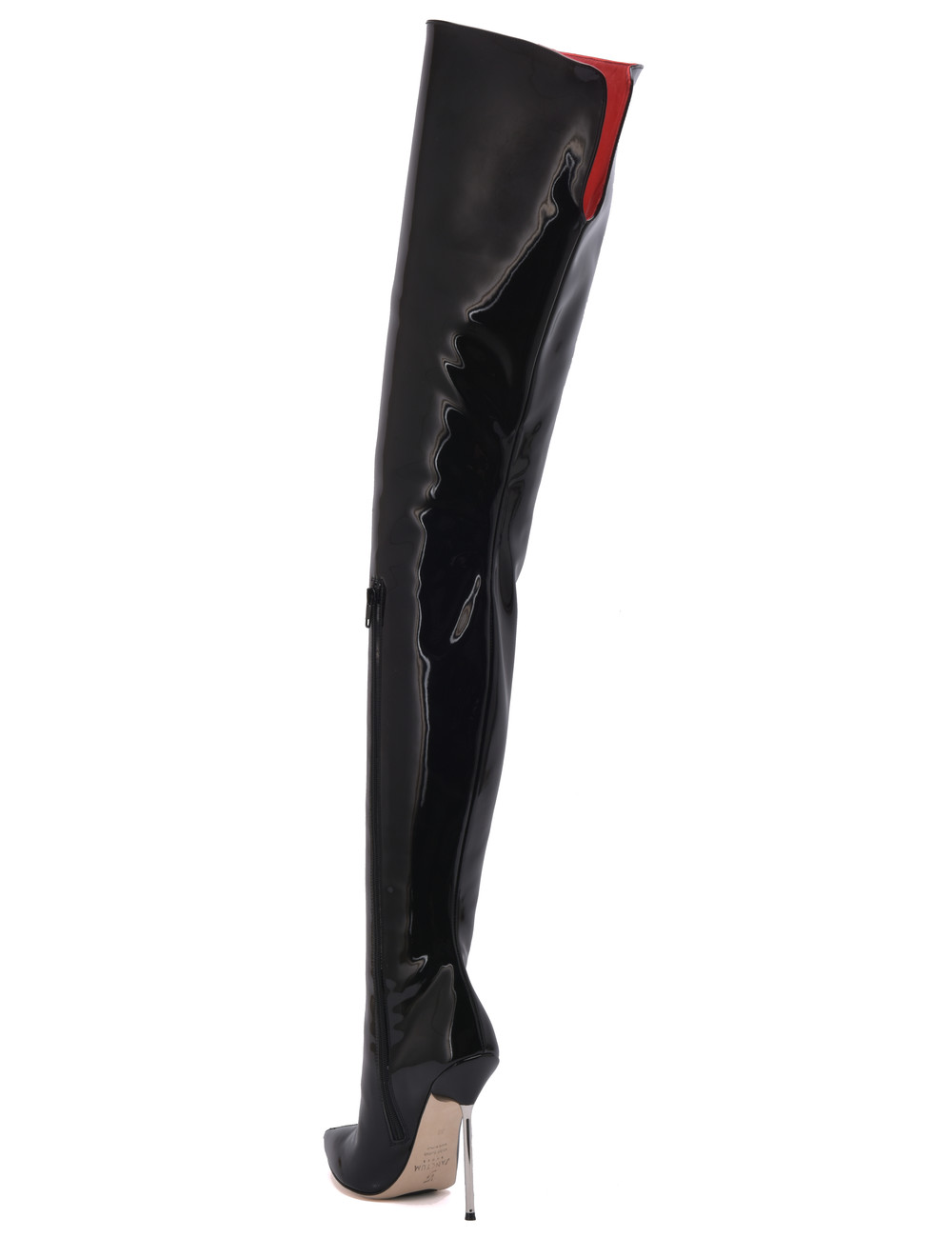 Sanctum Shoes Hoge Italiaanse lieslaarzen GAIA met naaldhakken in echt lakleer