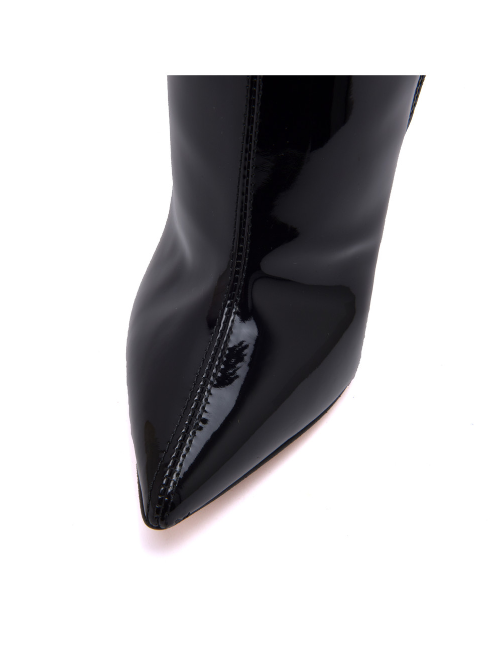 Sanctum Shoes High Italian crotch boots GAIA with stiletto heels in genuine patent leather