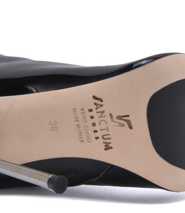 Sanctum Shoes High Italian crotch boots GAIA with stiletto heels in genuine patent leather