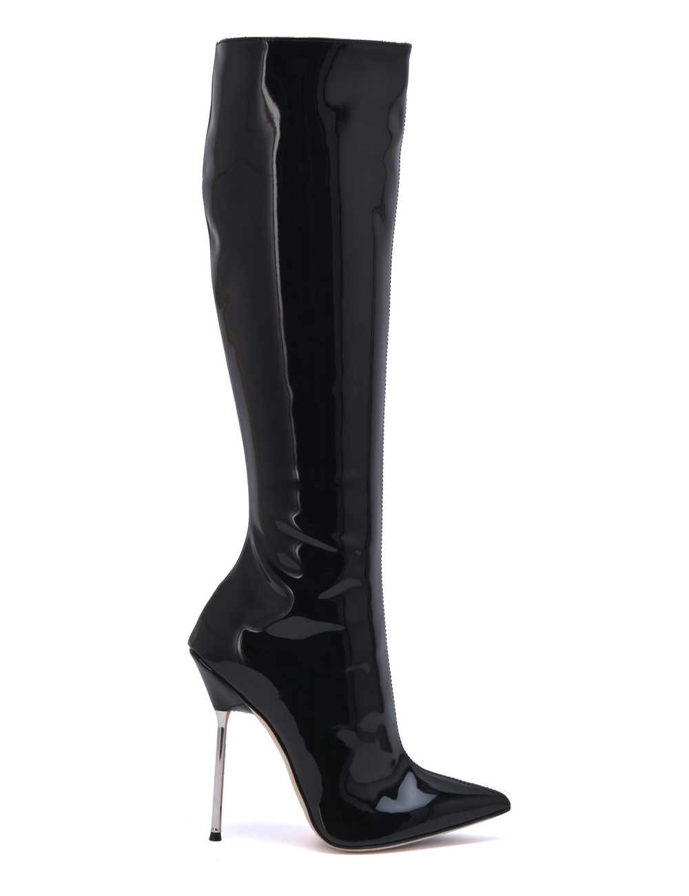 Sanctum Shoes Hoge Italiaanse knielaarzen GAIA met naaldhakken in echt lakleer
