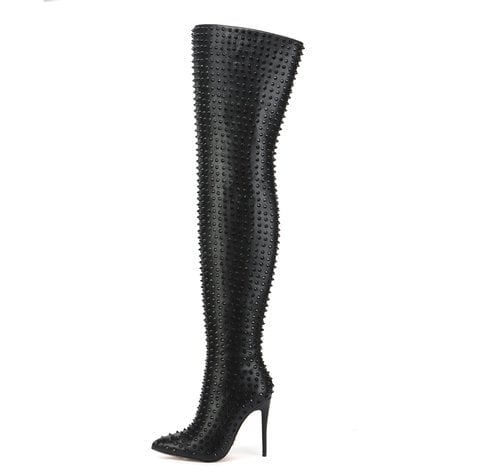 Giaro TINDRA BLACK/BLACK THIGH BOOTS