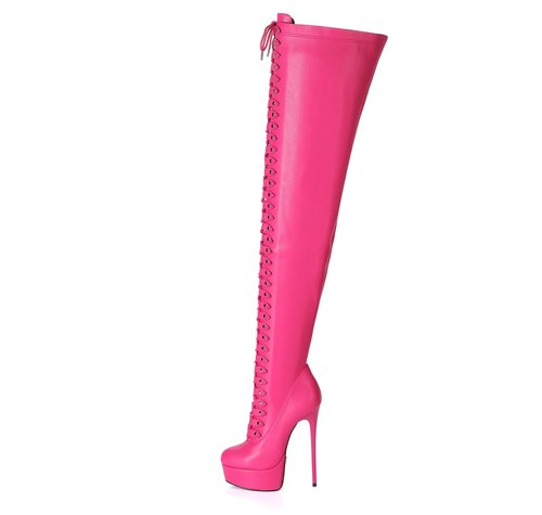 Giaro MOUCHARD | FUCHSIA MATTE | PLATFORM THIGH HIGH BOOT