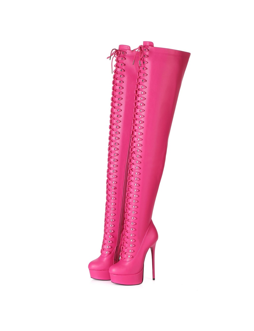 Giaro Pink lace-up ultra "Galana MOUCHARD" thigh boots