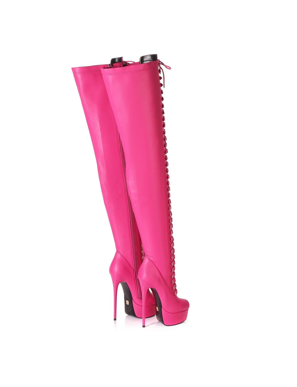 Giaro Pink lace-up ultra "Galana MOUCHARD" thigh boots