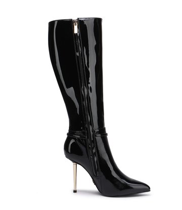 Giaro LEANDRA BLACK SHINY KNEE BOOTS - Shoebidoo Shoes | Giaro high heels