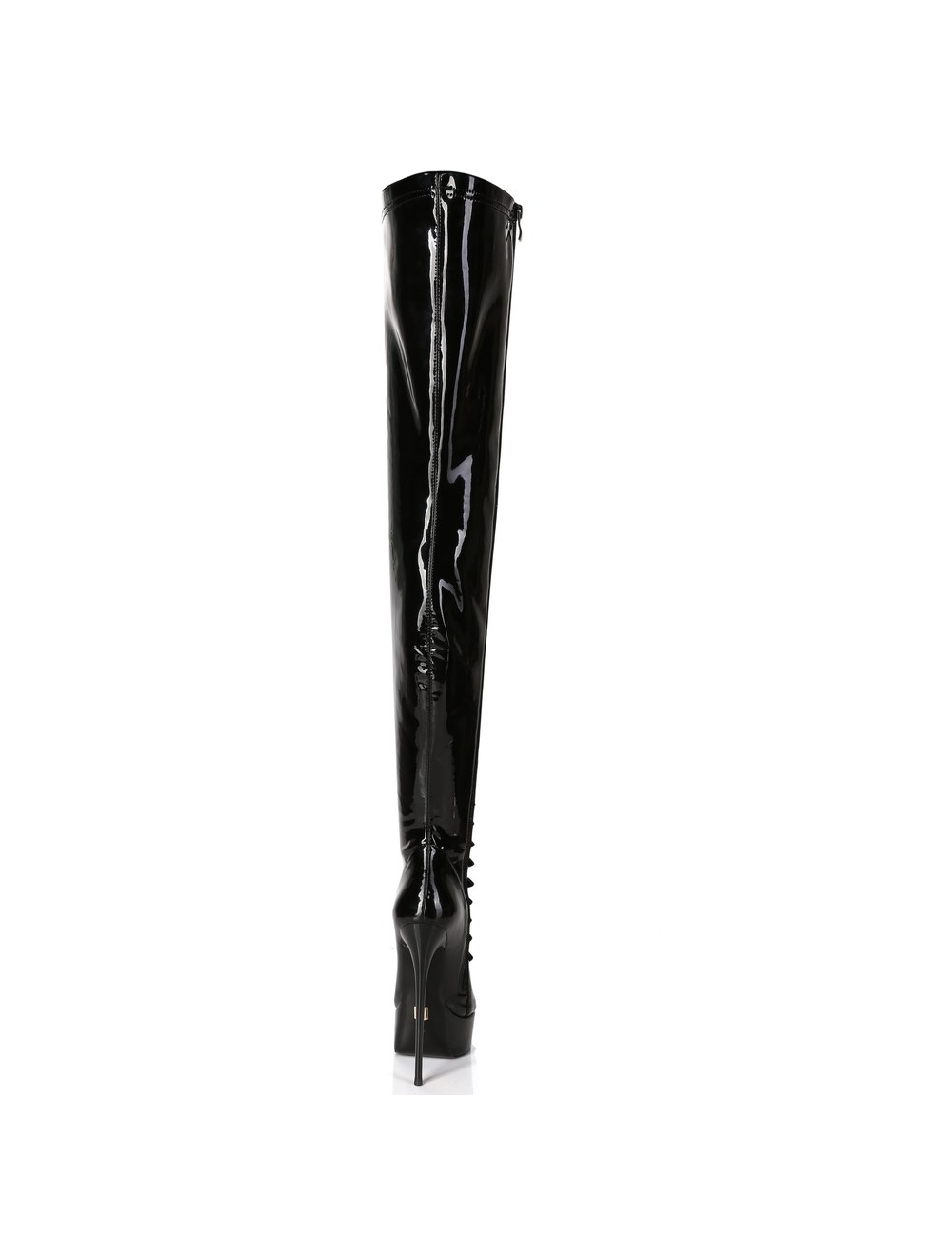 Giaro Black shiny lace-up ultra "Galana MOUCHARDE" thigh boots