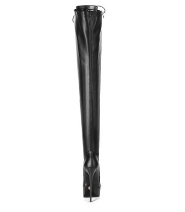 Giaro Black lace-up ultra "Galana MOUCHARD" thigh boots