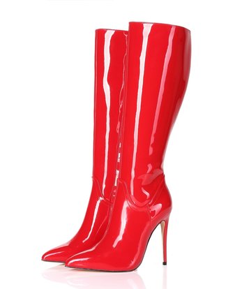 Giaro MILA RED SHINY KNEE BOOTS Italian style - Shoebidoo Shoes | Giaro ...