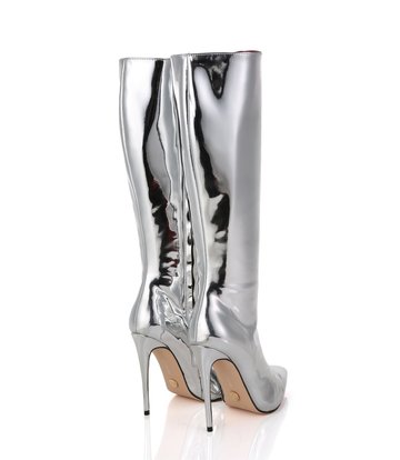 Giaro MILA | SILBER GLÄNZEND | KNIESTIEFEL | Italienischer Stil