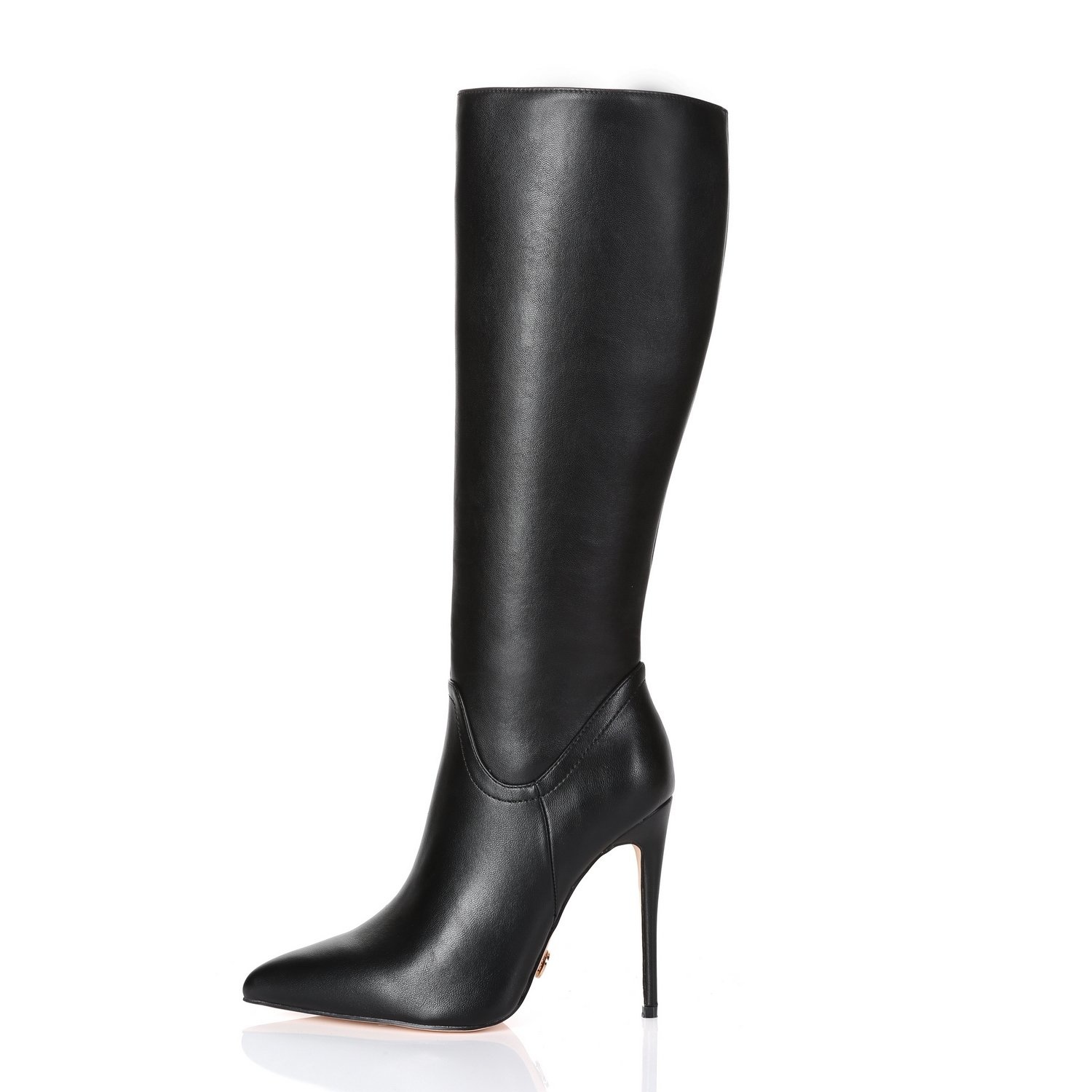 Giaro MILA BLACK VEGAN LEATHER KNEE BOOTS Italian style - Shoebidoo ...