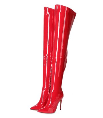 Giaro ARABELLA | RED SHINY | Oberschenkelstiefel | Italienischer Stil