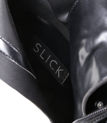 SLICK Schwarze Plateaustiefel mit hohem Metallabsatz