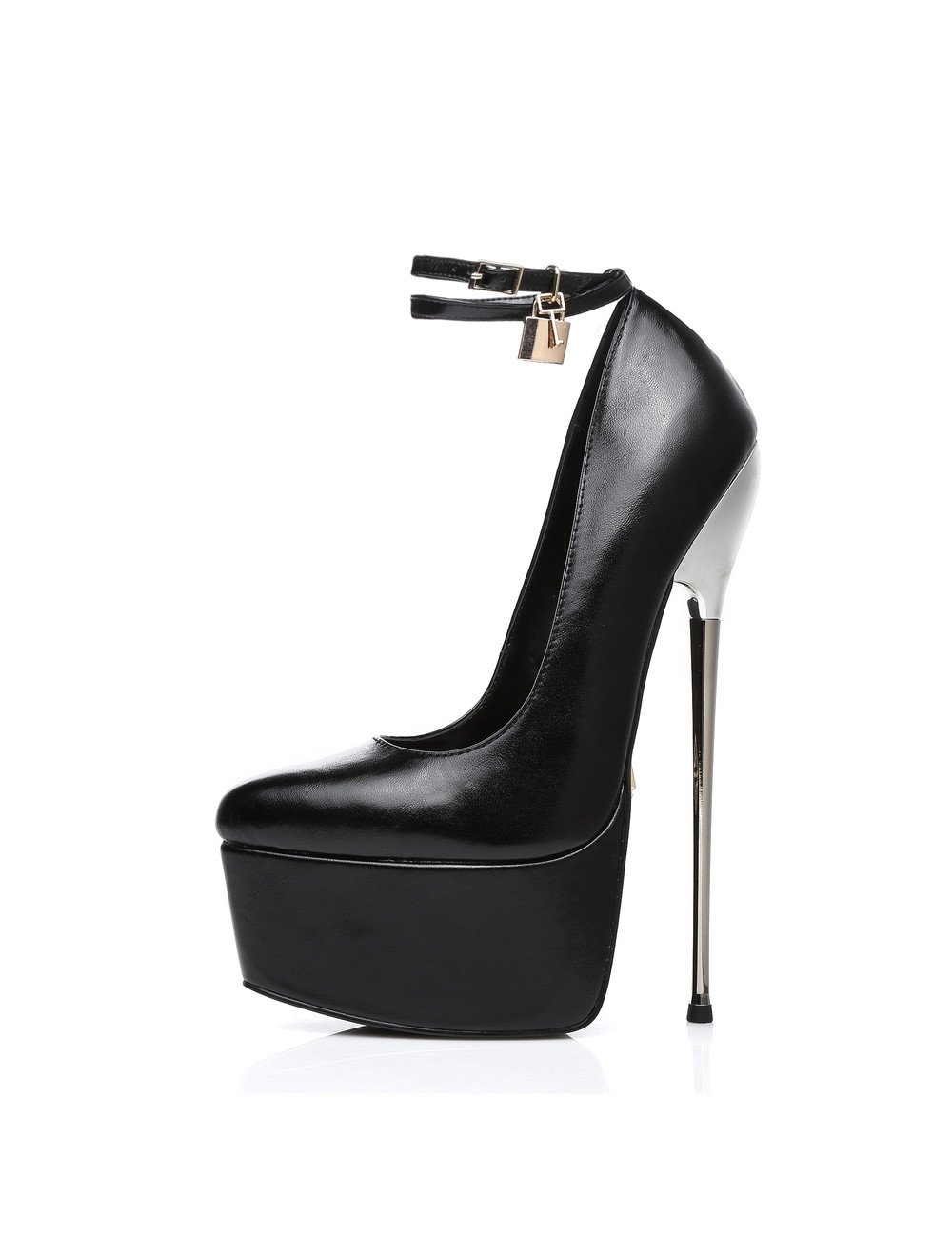 SLICK Black ESSENCE Giaro SLICK platform pumps with locking ankle strap