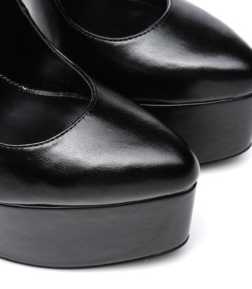 SLICK Schwarze ESSENCE Giaro SLICK Plateau-Pumps mit Knöchelriemen