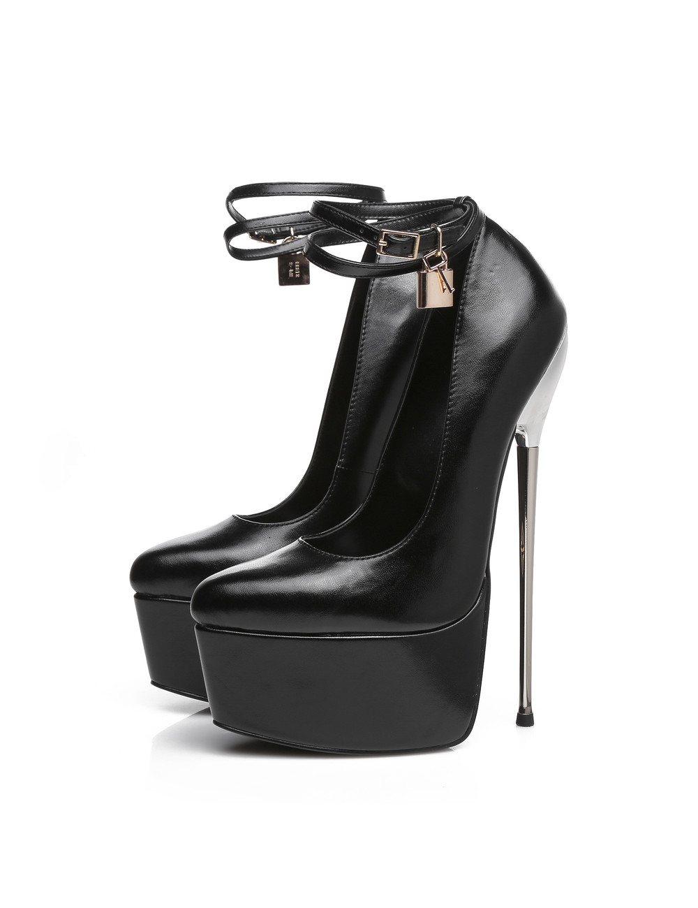 SLICK Black ESSENCE Giaro SLICK platform pumps with locking ankle strap