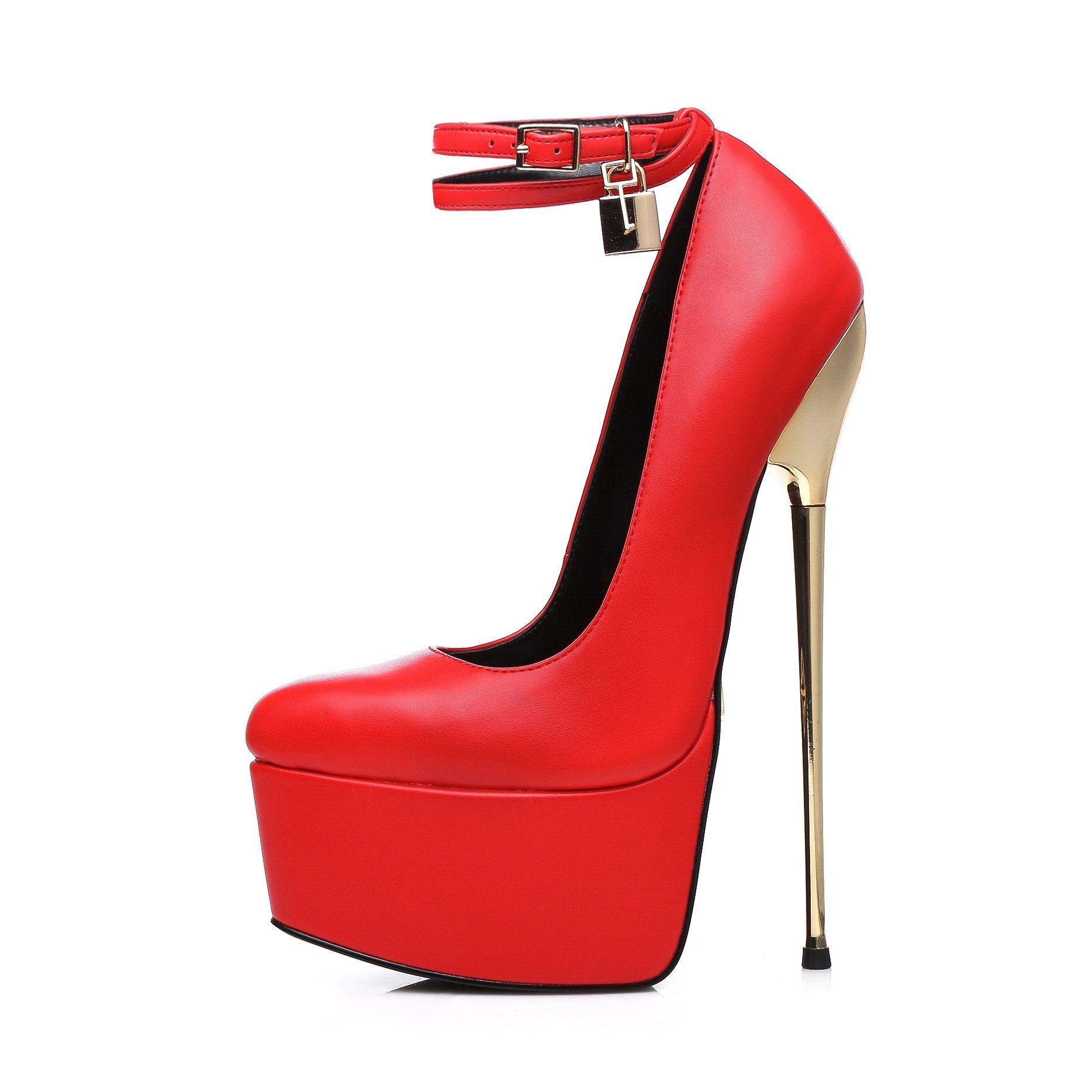 Red ESSENCE Giaro SLICK pumps with locking strap - Shoebidoo Shoes Giaro high heels