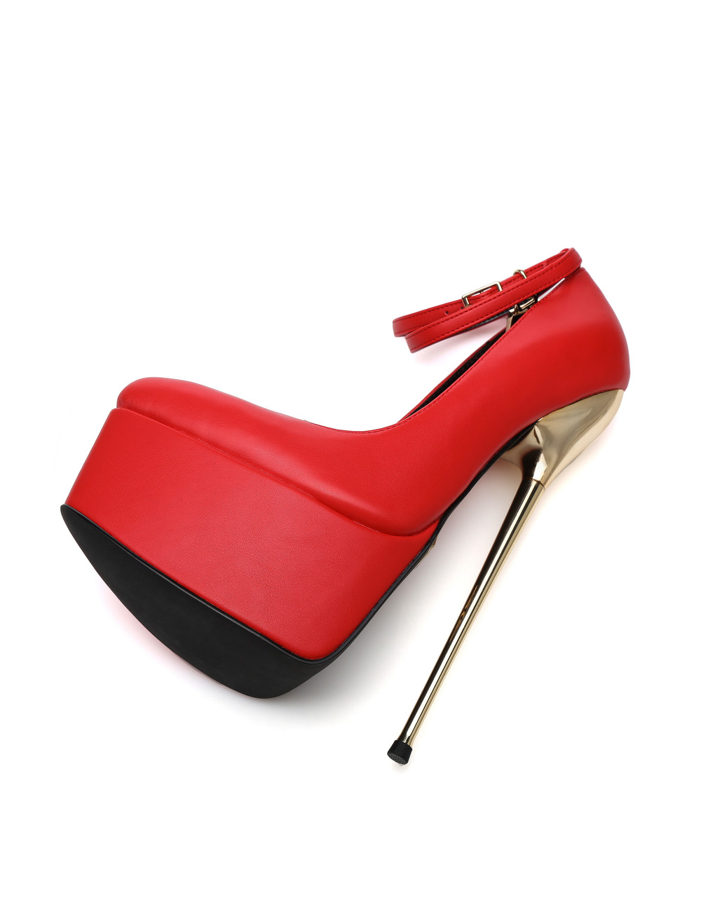 SLICK Rode ESSENCE Giaro SLICK platform pumps met slot enkelbandjes