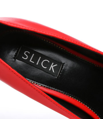 SLICK Rode ESSENCE Giaro SLICK platform pumps met slot enkelbandjes