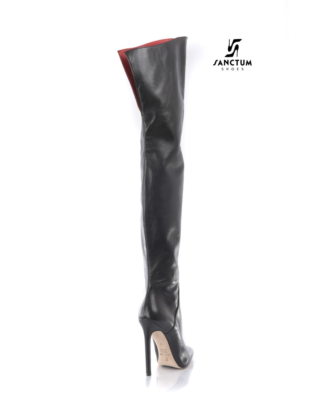 Sanctum Shoes Hoge Italiaanse DIJlaarzen VESTA met naaldhakken van echt leer