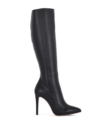 Knee high boots with 10cm heels in real leather - Shoebidoo Shoes ...
