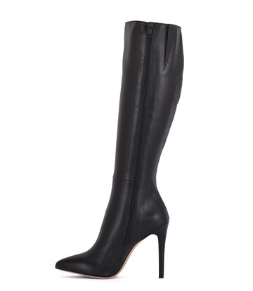 Knee high boots with 10cm heels in real leather - Shoebidoo Shoes ...