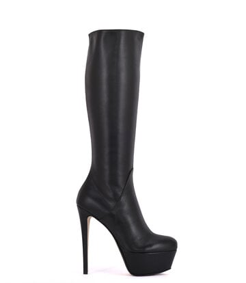 Sanctum High Italian knee boots ISIS with platform heels in real leather