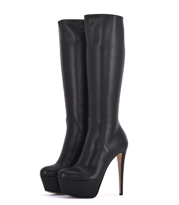 Sanctum High Italian knee boots ISIS with platform heels in real leather