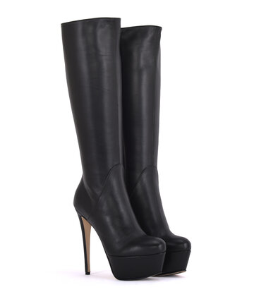 Sanctum High Italian knee boots ISIS with platform heels in real leather