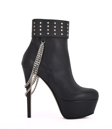 Sanctum Shoes Hoge Italiaanse enkelaarsjes ISIS met platform hakken in echt leer