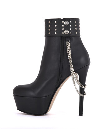 Sanctum Shoes Hoge Italiaanse enkelaarsjes ISIS met platform hakken in echt leer