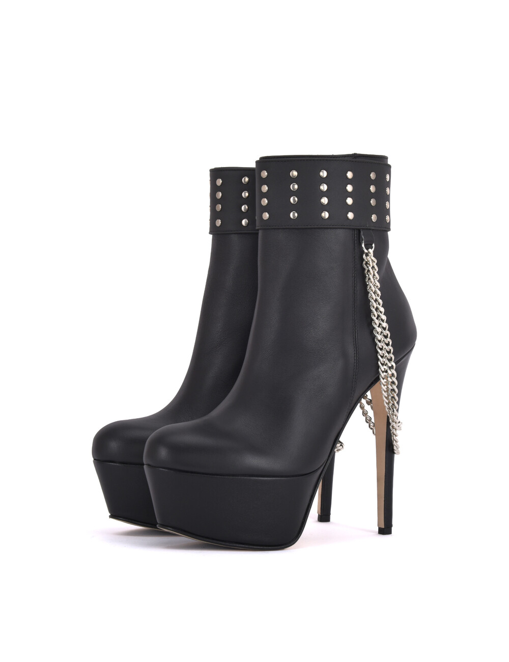 Sanctum Shoes Hoge Italiaanse enkelaarsjes ISIS met platform hakken in echt leer