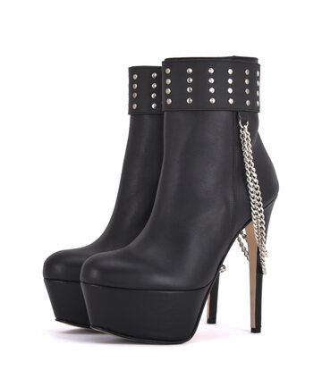 Sanctum High Italian ankle boots with platform heels in real leather