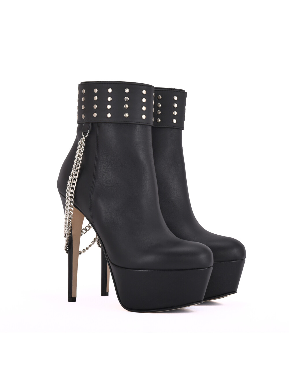 Sanctum Shoes Hoge Italiaanse enkelaarsjes ISIS met platform hakken in echt leer