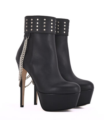 Sanctum Shoes Hohe italienische Stiefeletten mit Plateauabsatz aus echtem Leder