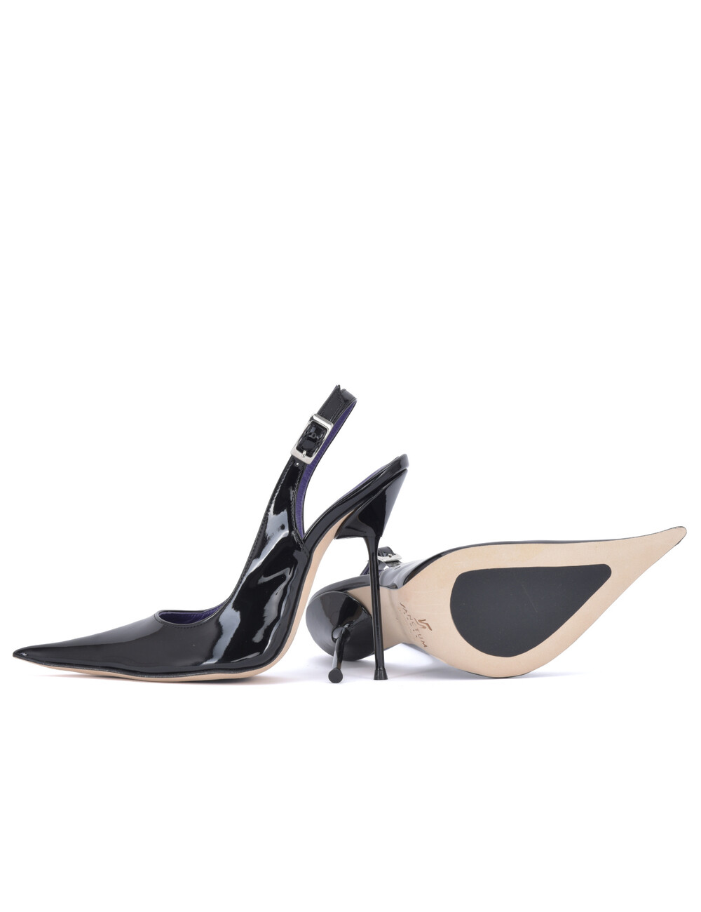 Sanctum Shoes Sanctum SCARLET POINTY SLINGBACK  PUMPS BLACK SHINY