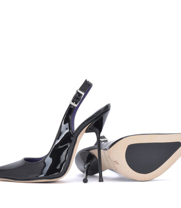 Sanctum Shoes Sanctum SCARLET POINTY SLINGBACK  PUMPS BLACK SHINY