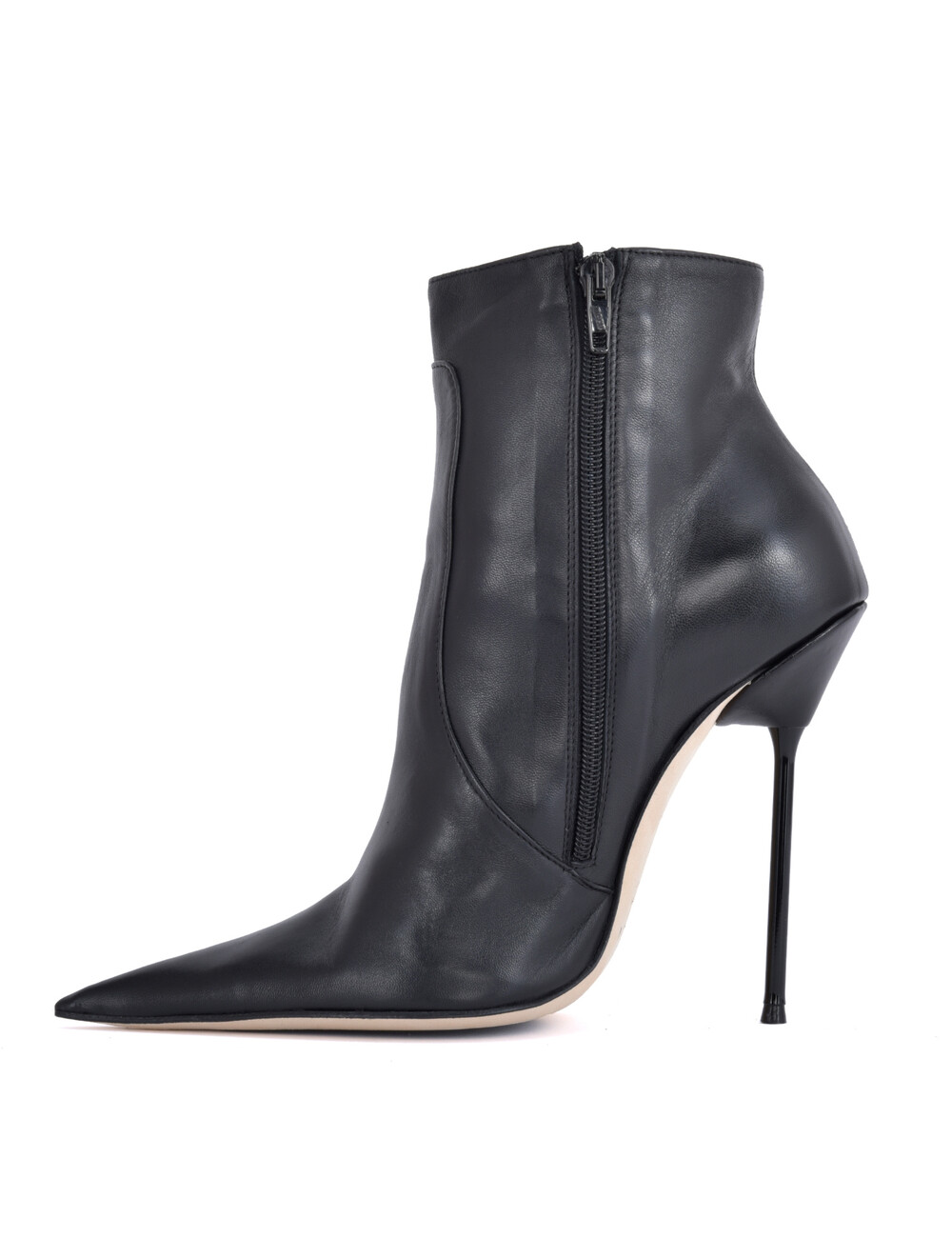 Sanctum Shoes Hoge Italiaanse enkellaarzen ATHENA met metalen hakken