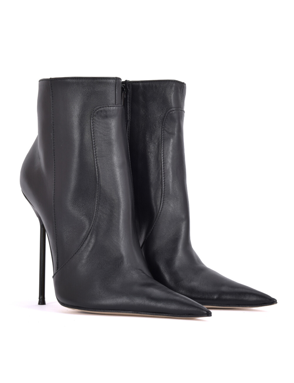 Sanctum Shoes Hoge Italiaanse enkellaarzen ATHENA met metalen hakken