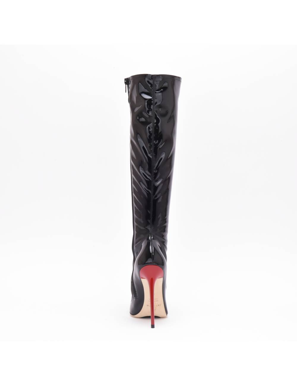 Sanctum Shoes Sanctum IRIS LACE-UP KNEE BOOTS BLACK RED SHINY