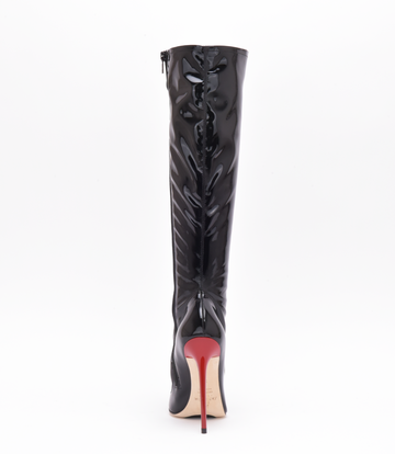Sanctum Shoes Sanctum IRIS LACE-UP KNEE BOOTS BLACK RED SHINY