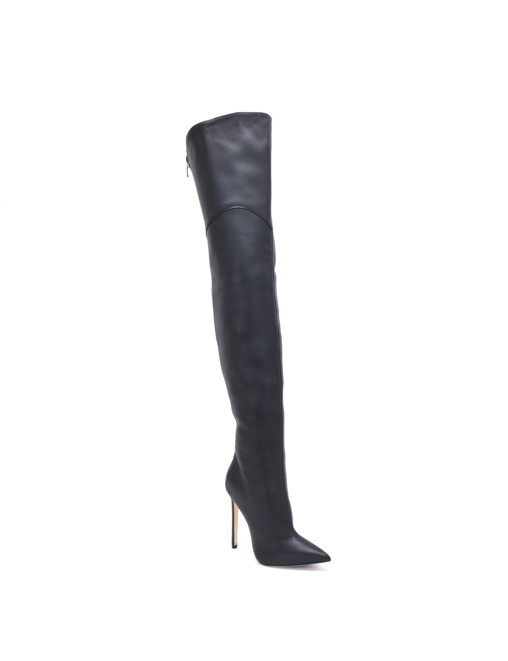 MANOUK THIGH BOOTS BLACK NAPPA with ZIPPER ON THE BACK and STUDS ...